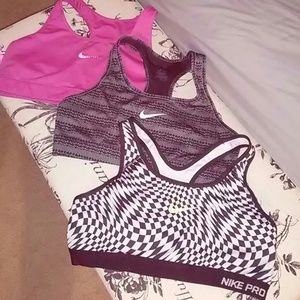 3 Nike Dri-Fit Sport bras- LARGE